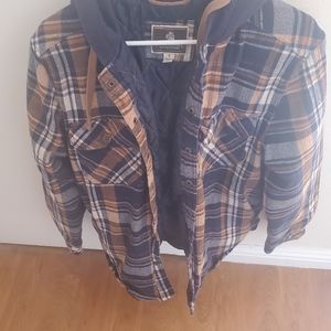 Mens Flannel hooded jacket.